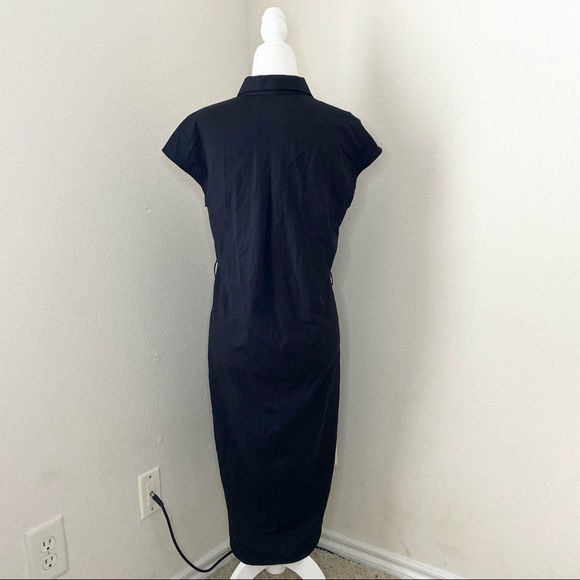 mm lafleur - collared buttondown midi dress short-sleeve buttons career wear - Picture 4 of 6